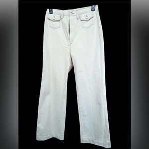 Re/Done 70’s pocket  high rise wide leg jeans rinsed birch color NWOT